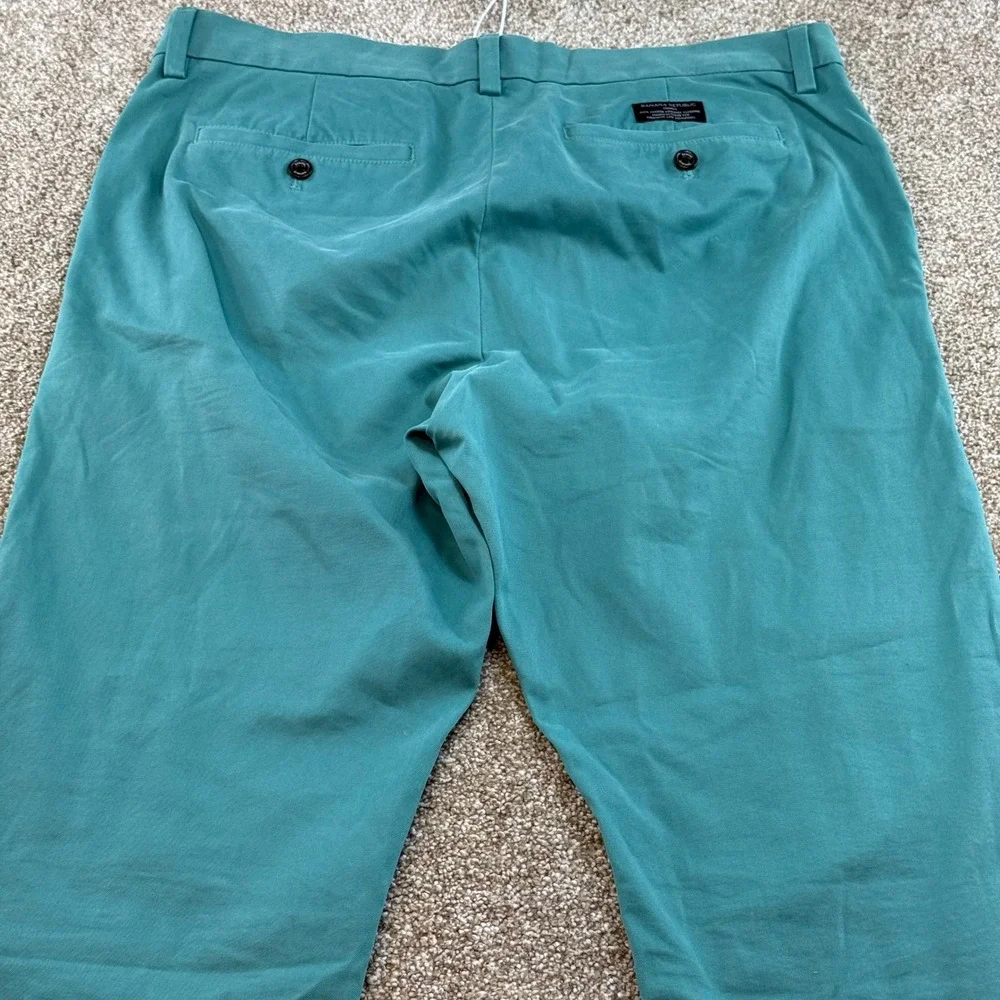 Banana Republic Emerson Chino Mens 33x30 Seafoam Green Pants Trousers Office‎